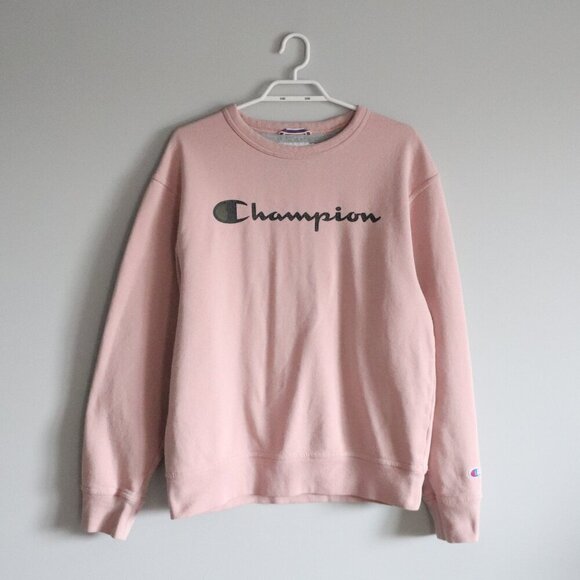 Champion Women's Pink Medium Pullover Fleece Crew Long Sleeve Stretch Sweater - Picture 1 of 11